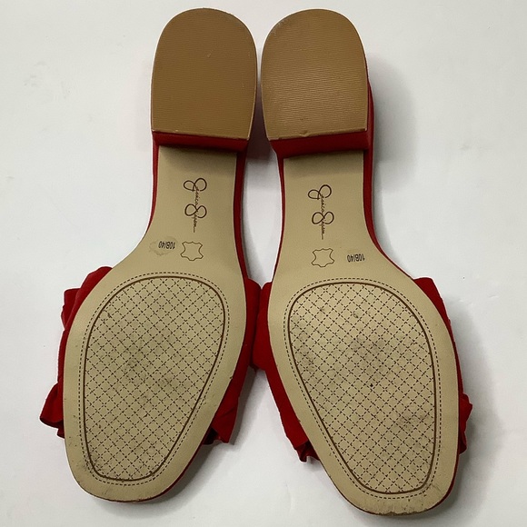 Jessica Simpson Red Ruffle Slide Sandals - Picture 8 of 12